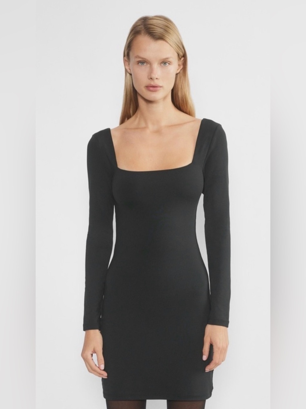 Aritzia Babaton Contour Squareneck Long Sleeve Mini Dress
